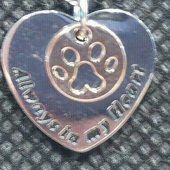 Loss of Pet Necklace ALWAYS IN MY HEART Paw 18" New - Picture 3 of 3